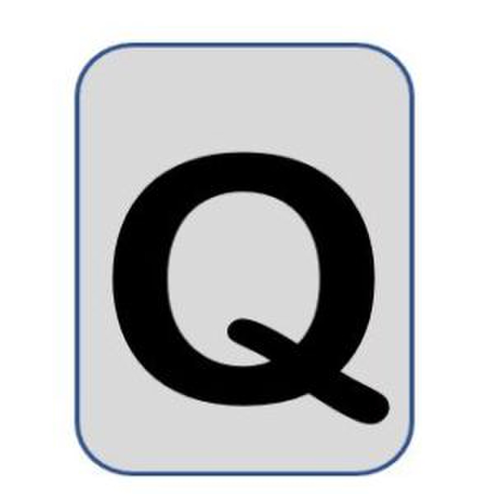 Aluminium label black/silver 40X25mm - Letter Q